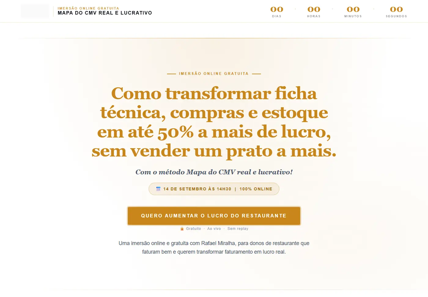 Webinar landing page