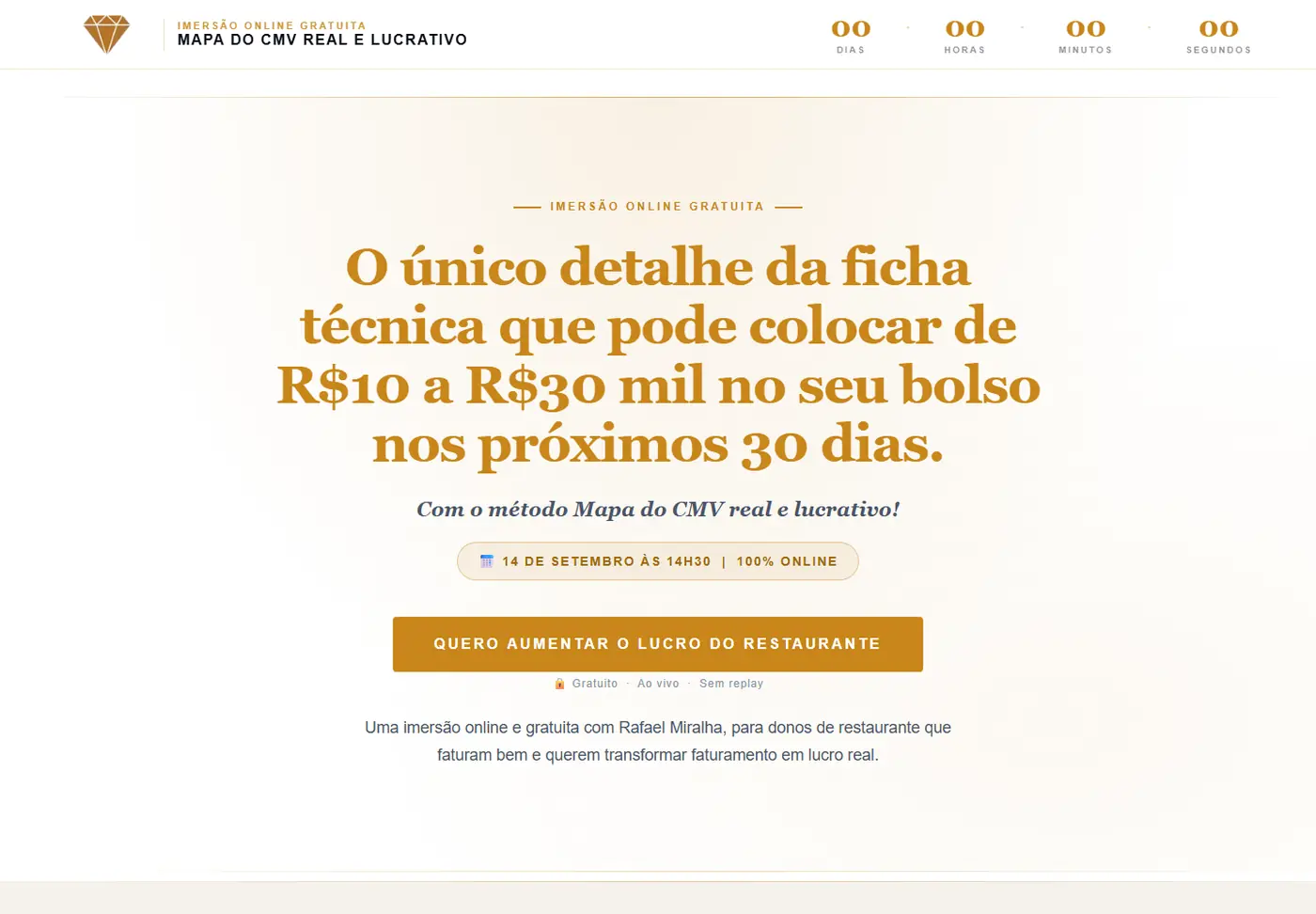Sales page for a paid workshop