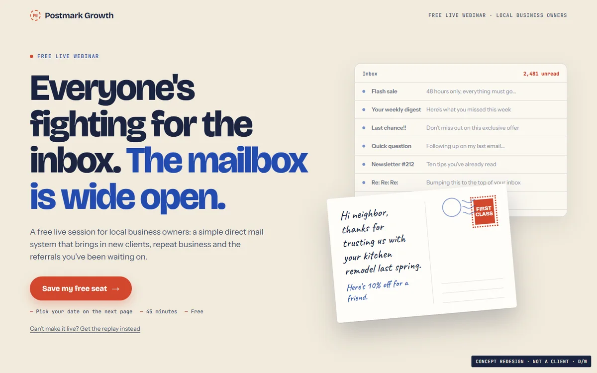 The same first screen, redesigned