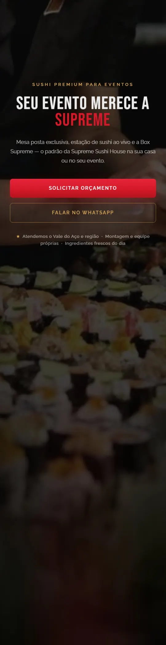 Event catering page